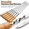 6-Piece 55cm Stainless Steel BBQ Skewers for Grilling – Reusable