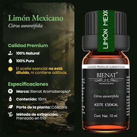 BIENAT AROMATERAPIA Aceite Esencial de Limón Mexicano 10mL