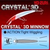 Yo-Zuri Crystal - Esca per affondare Minnow 3D, colore: Argento