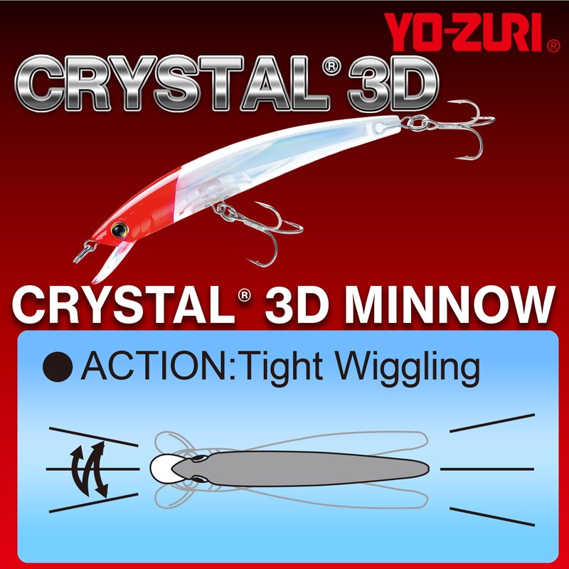 Yo-Zuri Crystal - Esca per affondare Minnow 3D, colore: Argento