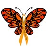 CafePress MS Awareness Butterfly Ribbon Sticker Square Bumper Sticker Car