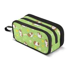 Mnsruu Guinea Pigs Flower Meadows Pencil Case Boys Girls Pen Bag Large Capacity School Office Stationery Organizer Pencil Pouch Holder Zipper Kids Teens Adults