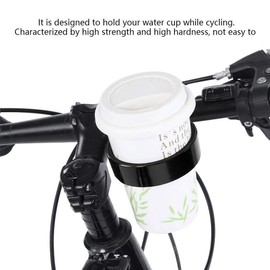 Bicycle Handlebar Drink Holder Aluminium Alloy Bicycle Bottle Holder Tea Coffee Cup Mounting Clip Cycling Accessories (Black)