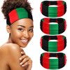 Hoteam 4 Pcs Juneteenth Headbands African Jamaica Rasta Juneteenth Knotted