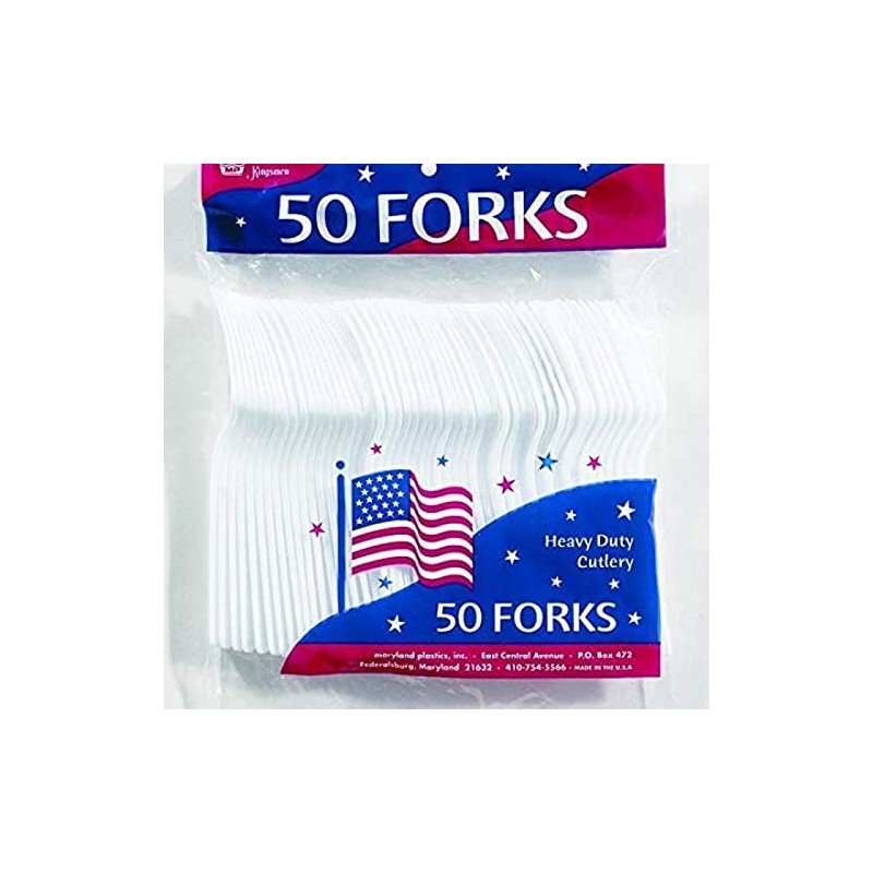 Maryland Plastic Forks | White | Pack of 50 (P2501)