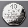 The Commemorative Coin Company 40th Birthday .999 Silver Commemorative. Unique