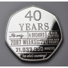 The Commemorative Coin Company 40th Birthday .999 Silver Commemorative. Unique Gift/Present Party/Celebration Ideas 40 Forty Years