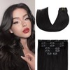 Aison Jet Black Clip in Hair Extensions Real Human Hair