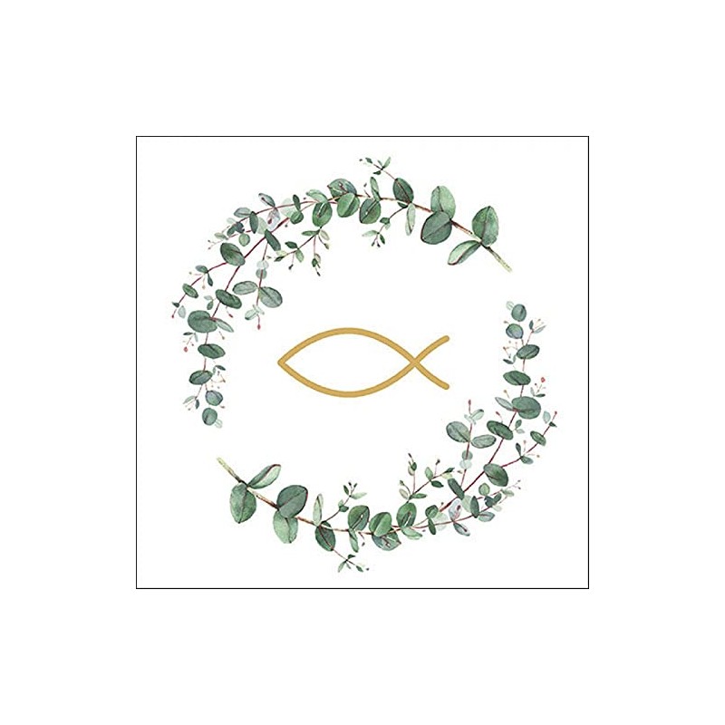 Ambiente Napkin Lunch 33 x 33 cm Communion Branches White