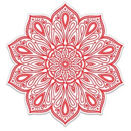 Detailed Mandala Beautiful Flower Design - 3" Vinyl Sticker - for Car Laptop I-Pad Phone Helmet Hard Hat - Waterproof Decal
