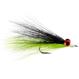 The Fly Fishing Place Clousers Freshwater Deep Minnow Black Chartreuse - Streamer Fly Fishing Flies - 4 Trout and Bass Flies - Hook Size 4