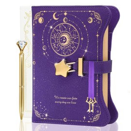 Diary with Lock and Keys for Girls and Women, Lock Diary for Gift Ideas with Gift Box and Pen and Bookmark, Journal for Women with 360 Kraft Pages, B6 Refillable Notebook with Lock for Writing (Deep Royal Purple)