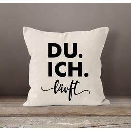SpecialMe® Cushion Cover "Ich Du läuft Liebeserklärung" Love Gift for Partner Love Sayings Nature 40 cm x 40 cm