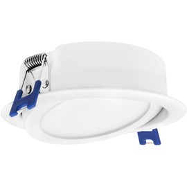 Maxxima 4 in. 5 CCT Ultra-Thin Recessed LED Gimbal Downlight 700 Lumens, Color Selectable 2700K-5000K (2700K/3000K/3500K/4000K/5000K), Dimmable, Canless, Slim IC Rated, Junction Box Included