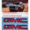 Auto Front & Rear GMC Black Red OVERLAY Emblem Badge