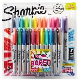 Sharpie Fine Tip Permanent Marker, Color Burst Assortment, 24/Pack (SAN1949557) (SAN1949557)