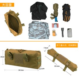 JETEDC Molle Bag, Survival Game Bag, Backpack, Survival Game, Fishing, Accessory, Work, Pack of 2, Black, yelow, 35.5cm×15cm×11cm