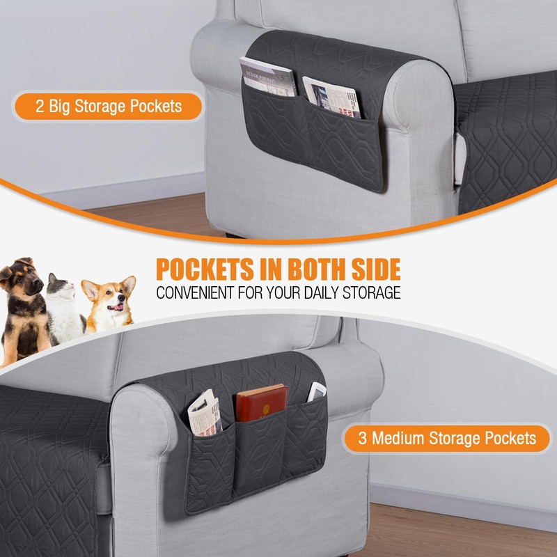 VANSOFY Couch Cover, Waterproof Sofa Covers Washable Slipcover Furniture Protector