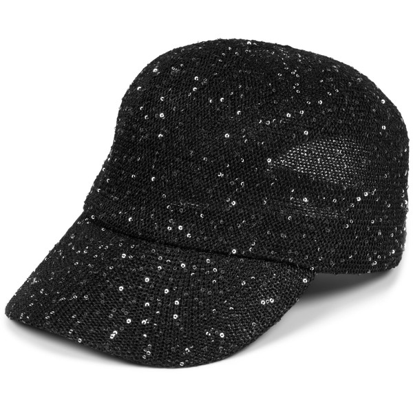 styleBREAKER Women's Summer Baseball Cap Woven with Sequins, Airy Baseball
