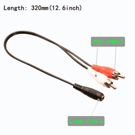 ZJKJHJY 3.5mm Female to 2 RCA Male Stereo Audio Y Cable 2-Pack, for Smartphones, MP3, Tablets, Home Theater 12 Inch