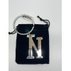 New-Letter N Keychain Silver Tone Metal Ganz Initial Key Ring