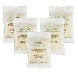 Kolsvart Gaddan Elderflower Swedish Candy Fish, 4.2oz (Pack of 5)