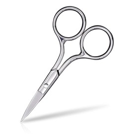 Eyebrow Scissors, Precision Grooming Shears, Nose Hair Trimmer - Professional Stainless Steel Fine Tip for Beard, Mustache, Eyelashes, Cuticles- ASONTAO (1Pcs Eyebrow Scissors)