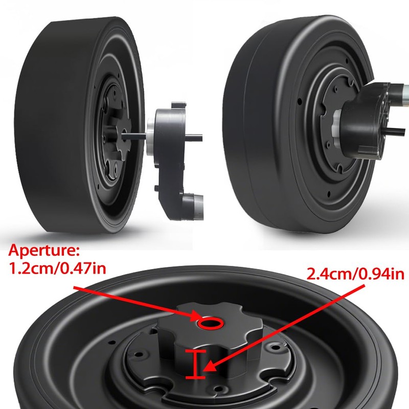 2 Pack 21CM/8.5'' PU Solid Rubber Tire for Power Wheels