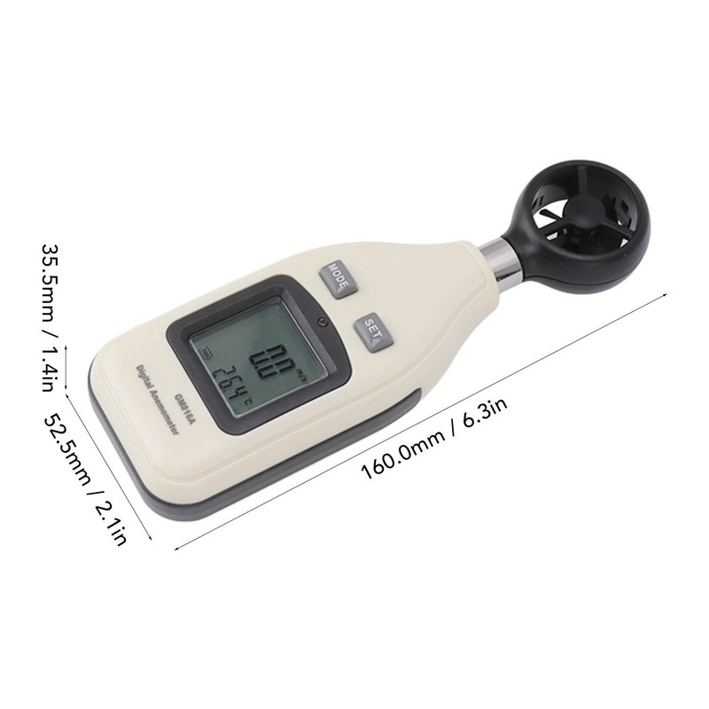 Digital Anemometer with LCD Display Wind Speed and Temperature Meter