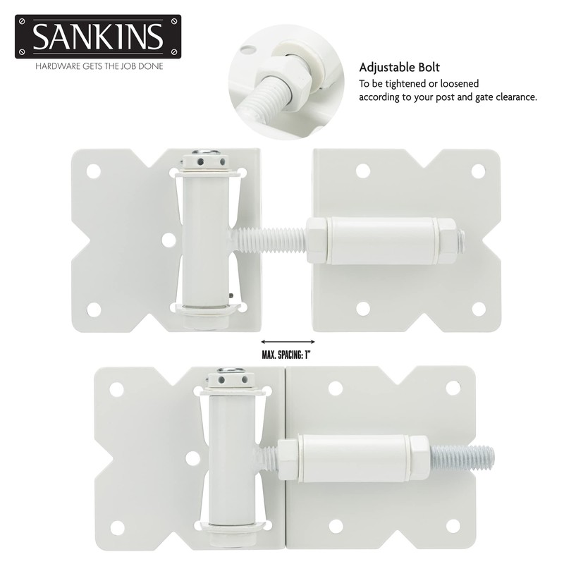 SANKINS Self Closing Gate Hinges Heavy Duty Hardware Hinges for