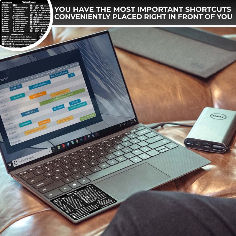 Synerlogic (5pcs) Windows PC Reference Keyboard Shortcut Sticker | Vinyl,