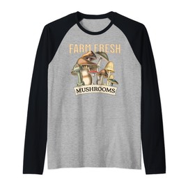 Farm Fresh Mushrooms Organic Natural Fresh Mushrooms Raglan Baseball Tee