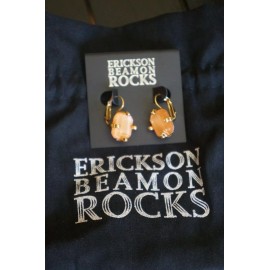 Erickson Beamon Rocks NEW W. POUCH Erickson Beamon Rocks Gilded Lily Antique Gold Lever Back Earrings