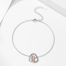 Fryneauy Sister Anklet for Women S925 Sterling Silver Anklet Bracelet Chain Anklets Jewelry Gifts for Girls