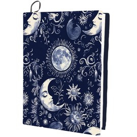 craspire Stretchy Book Cover with Moon and Sun Boho Style Washable Reusable Book Cover Protector up to 9 x 11 Inch Elastic Notebook Covers for Back to School Suitable for Most