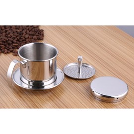 Vietnamesischer Kaffee-Tropffilter, Verschraubter Kaffee Vietnamesischer Kaffeefilter Vietnam-Kaffeetropfer für Trung Nguyen-Kaffee-Schwerkrafteinsatz, der Im Vietnamesischen Stil zu Hause Im(Silber)