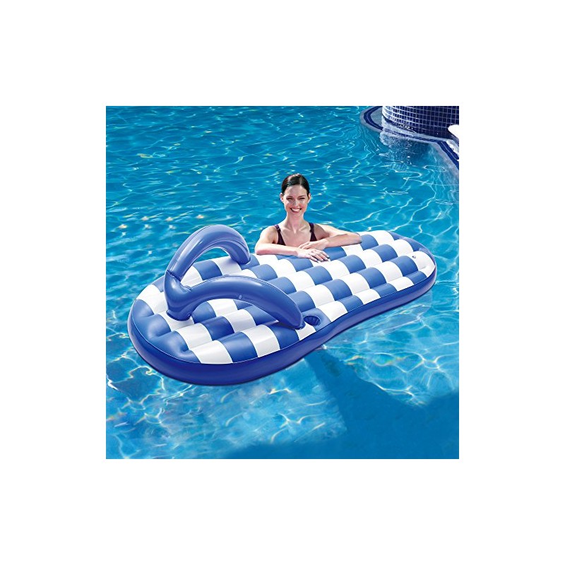 Blue Wave Marine Blue Flip Flop Inflatable Pool Float, 71"
