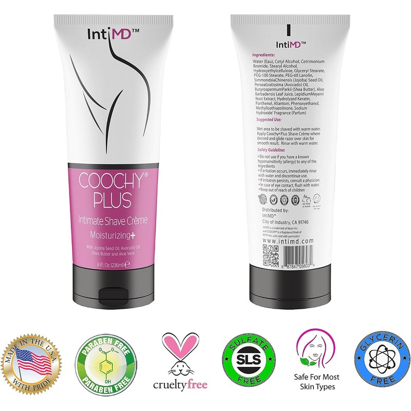 IntiMD COOCHY PLUS (2 Pack) Intimate Shave Cream Rash-Free With
