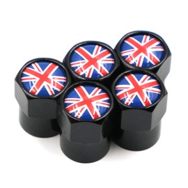 AutoE Valve Stem Cap, 5PCS Tire Valve Caps with England National Flag Logo, Universal Fit for Passenger Car, Bicycle, Motorbike Accessories