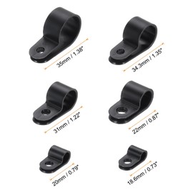 HARFINGTON 153pcs Single Coaxial Cable Clips Screw Clip Electrical Wire Cable Holder Plastic Wire Clamps for Cords Management, Black