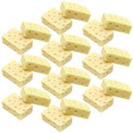 NOELAMOUR Cheese Food Sample Mini Model Emmenthal Real Food Model Display Display Props Figurine (Rectangular, Cheese, 20 Pieces)