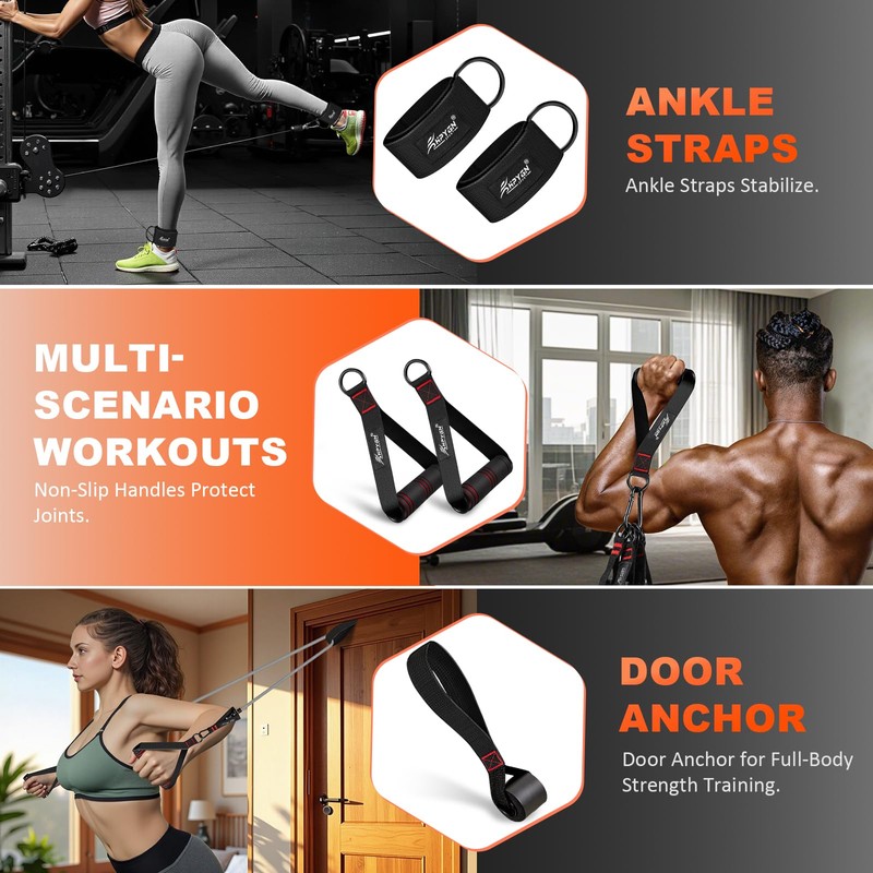 HPYGN Resistance Band, Exercise Bands with Handles, Workout Bands, Fitness