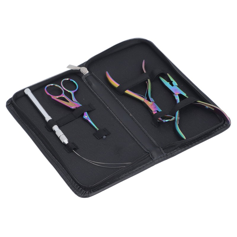 4pcs Hair Extension Tools with Pliers Wire Loop Beading Hook