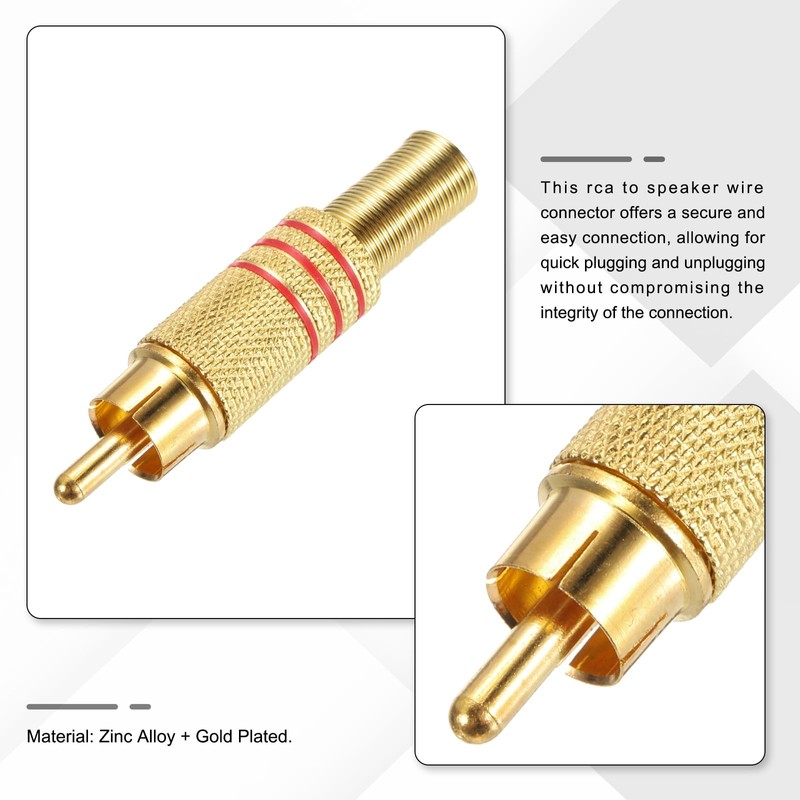 sourcing map RCA to Speaker Wire Connector, 270RCA Solder Male
