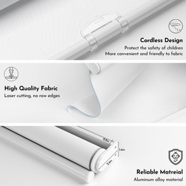 SHADESLINE Cordless Upgraded 100% Blackout Roller Shade, Window Blind with Thermal Insulated, UV Protection Fabric. Easy to Install. (Maximum Height 80") (Light Brown Color) (41" Wide)