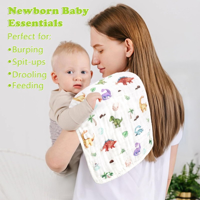 Pack of 6 Burp Cloths Baby Made of 100% Cotton,