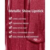 MAKI YIKA Dark Red Lipstick for Women Metallic Lipsticks Glitter