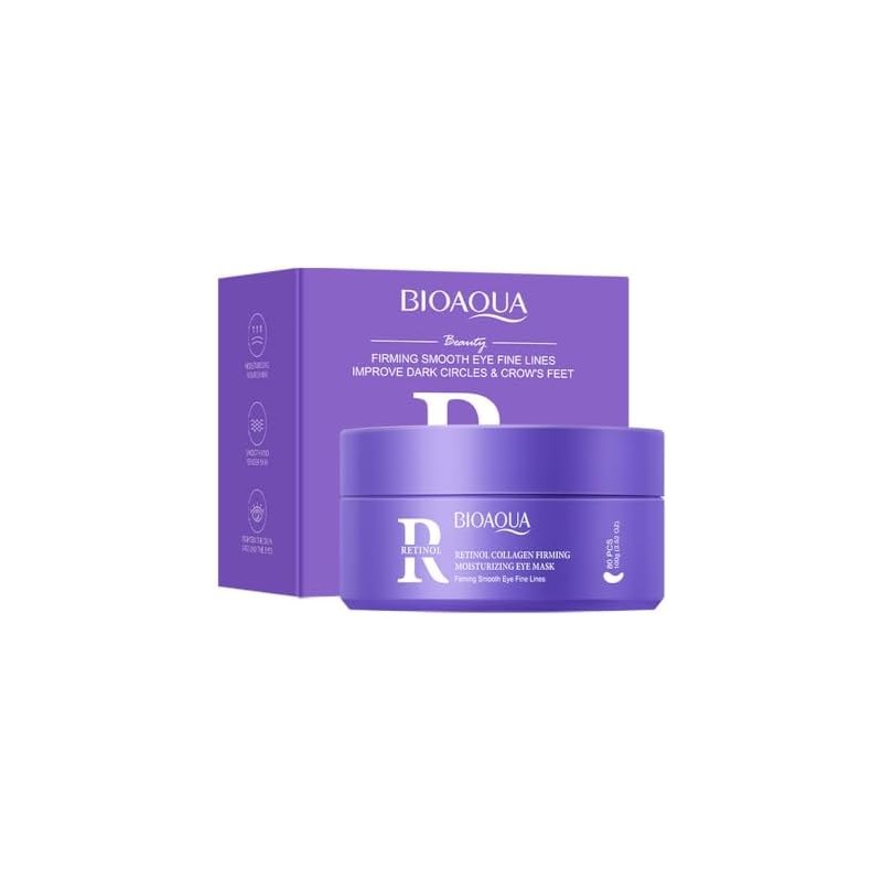 BIOAQUA 80 Parches para Ojos con Retinol y Colágeno, Reduce