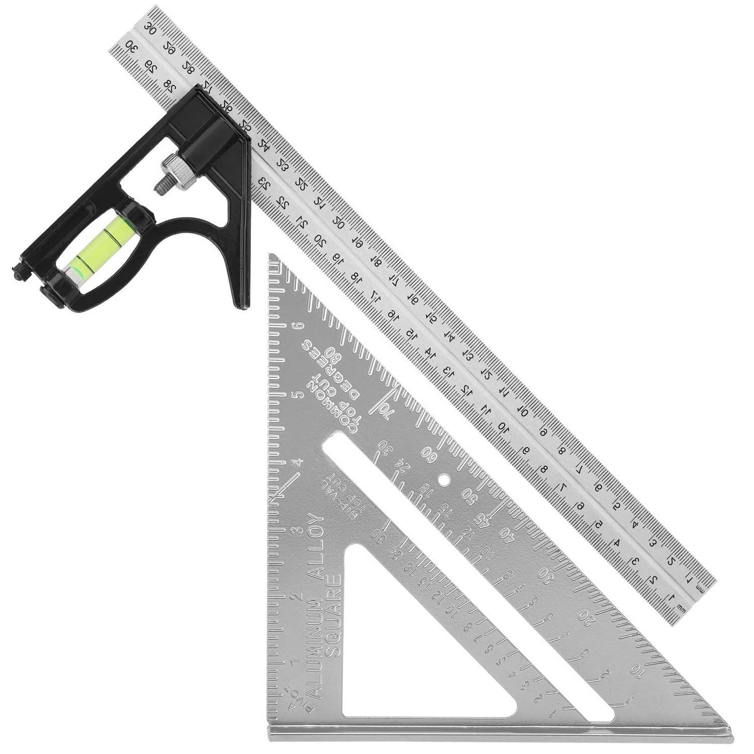 Rafter Square Tool, Square and Combination Square Ruler Tool Set ...