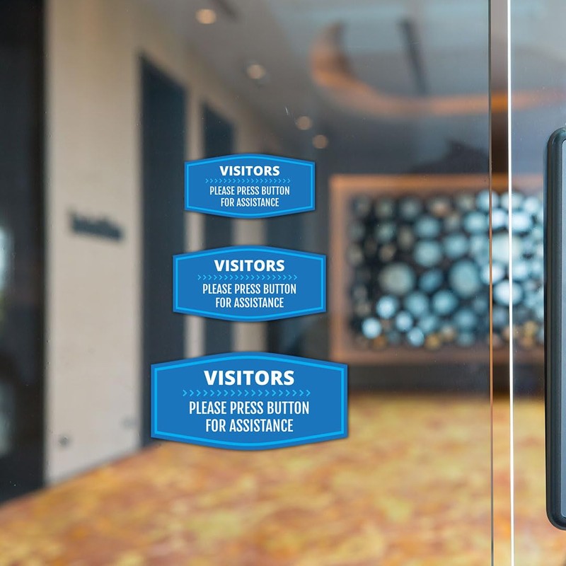 Fancy Plus No Visitors Please Press Button For Assistance Wall